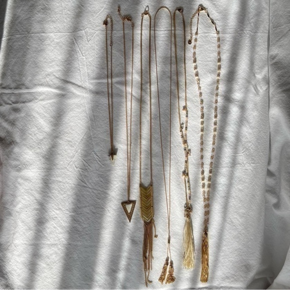Bundle of 6 fashion boho bohemian costal cowgirl beaded beach beautiful necklace